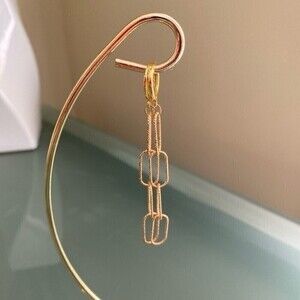 Gold Chain Link Earrings Halo Jewelry